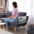 thumbnail image 6 of Sofa Armrest Organize Remote Holder Bedside Caddy Organizer with 5 Pockets，Non-slip Couch Remote Control Holder Couch Armchair Caddy Accessories, 6 of 7