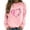 Pink, variant on Jsaierl Breast Cancer Shirts Women Pink Ribbon Graphic Sweatshirts Funny Long Sleeve Tops Plus Size In October We Wear Pink T Shirts