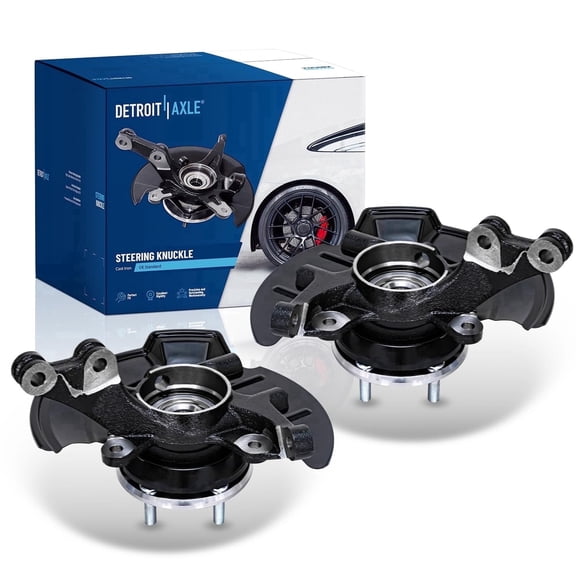 Detroit Axle - 2pc Front Knuckles for 2007-2012 Hyundai Elantra, Steering Knuckles with Wheel Bearing Hubs Assembly 2008 2009 2010 2011 Replacement