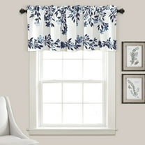 Lush Decor 100% Polyester Tanisha Room Darkening Valance Navy/White Single 52X18+2
