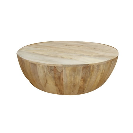 The Urban Port Coffee Table In Round Shape With Distressed Finish