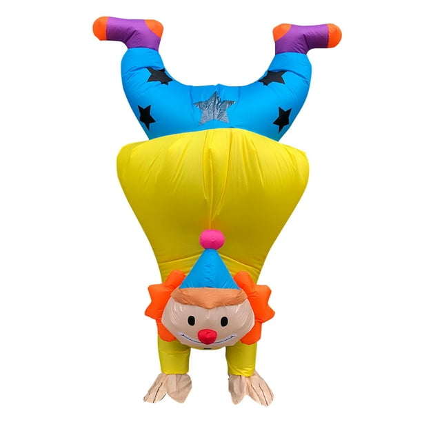 Funny Handstand Clown Inflatable Costume Adult Blow up Suit Upside Down ...
