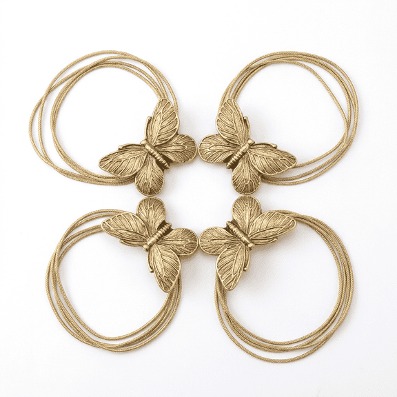 Magnetic Curtain Tiebacks, Set of 4 gold Butterfly Design, Resin Magnetic Curtain Holdbacks