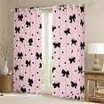 thumbnail image 2 of jejeloiu Ribbon Bow Tie Blackout Curtains Set of 2 (52x84 Each),Girls Bowknot Window Curtains,Pink Black Curtains and Drapes,Lightweight Room Decorative, 2 of 6
