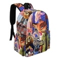 thumbnail image 2 of Zootopia-theme Backpack, Campus style schoolbag Bookbag with Adjustable Shoulder Straps And Large Zip Compartment, Unisex Travel Bags.17", 2 of 6