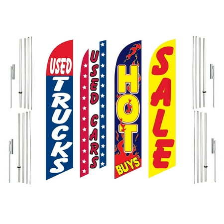 4 Swooper Flags With 4 Pole Kits Used Trucks Used Cars Hot Buys Sale