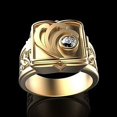 thumbnail image 5 of Anillo de hombre chapado en oro de 18 quilates estilo punk hip-hop, anillo con forma de caja estilo europeo y americano, 5 of 5