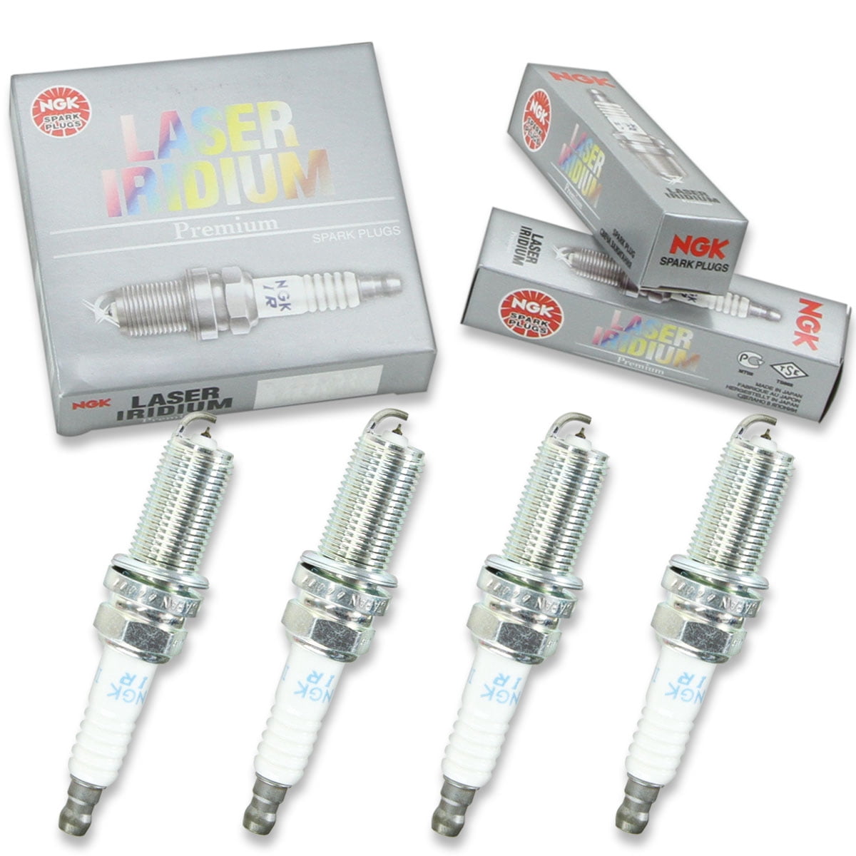 4 pc NGK 4212 Laser Iridium Spark Plugs for 33-889246Q39 33-889680001 4516 8M0058934 BM0006613 FGR8MQI Ignition Wire Secondary