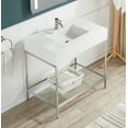 thumbnail image 2 of ANZZI Ventura 36 in. Console Sink in Brushed Nickel with Matte White Counter Top, 2 of 8