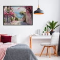 thumbnail image 2 of Stupell Industries Floral Village Streets Coastal Town Black Framed Giclee Art, design by LSR Design Studio, 2 of 8