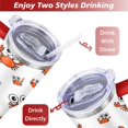 thumbnail image 5 of Tumbler with Handle and Straws 40 oz Stainless Steel Cute Crab Marine Adorable Travel Coffee Mug Birthday Present for Men Dad Son Husband Gifts for Him/Her Coffee Mugs, 5 of 7