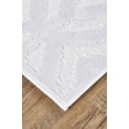 thumbnail image 3 of Feizy Saphir Mira Modern Solid, White, 2'6" x 8' Runner Sheen Fade Resistant Farmhouse Diamond Design Carpet for Living Dining Bed Room, 3 of 5