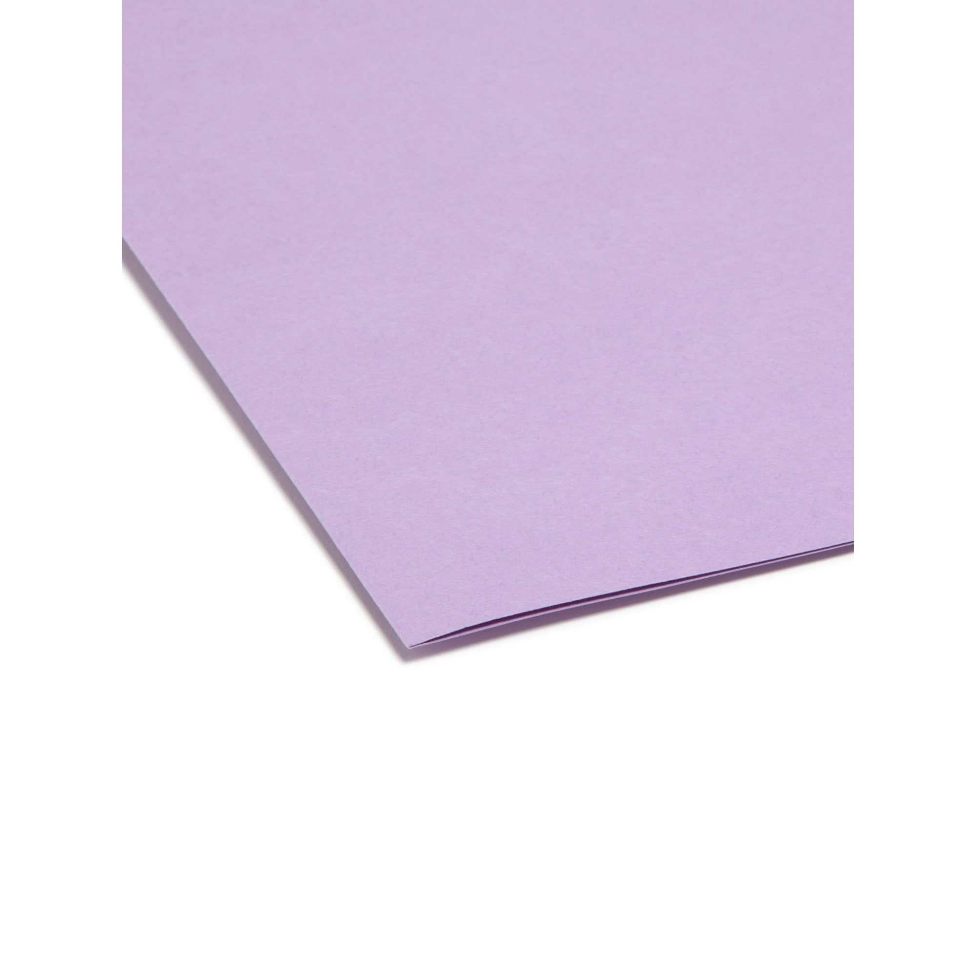 Smead® Color File Folders, With Reinforced Tabs, Letter Size, 1/3 Cut, Lavender, Box Of 100