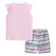 thumbnail image 3 of GYRATEDREAM Girls 2 Piece Outfits Summer Clothes Ruffle Short Sleeve Shirts Top and High Waist Shorts Set Toddler to Little Kid, 3 of 9