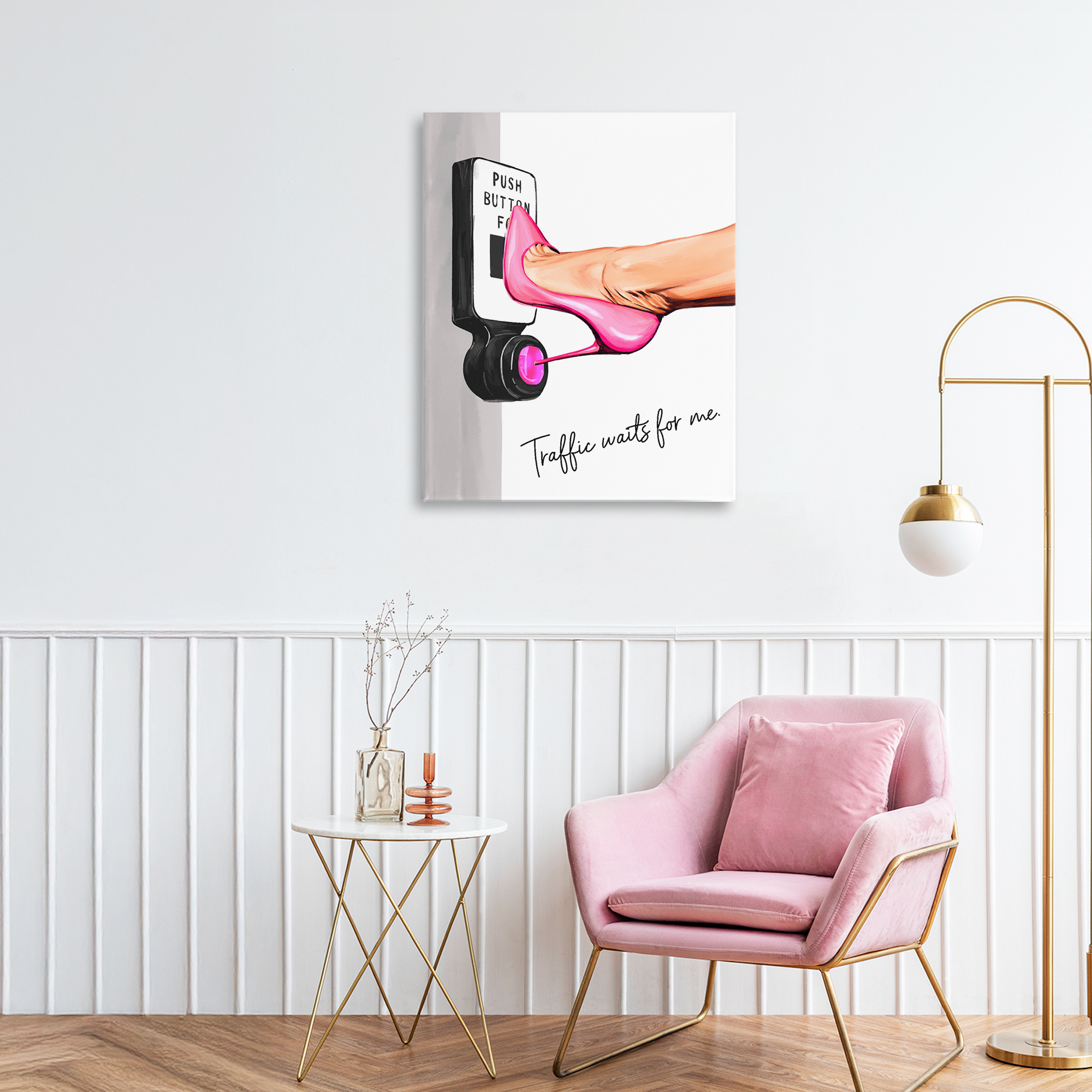 Traffic Waits for Me Heels Canvas Wall Art, design by Ziwei Li
