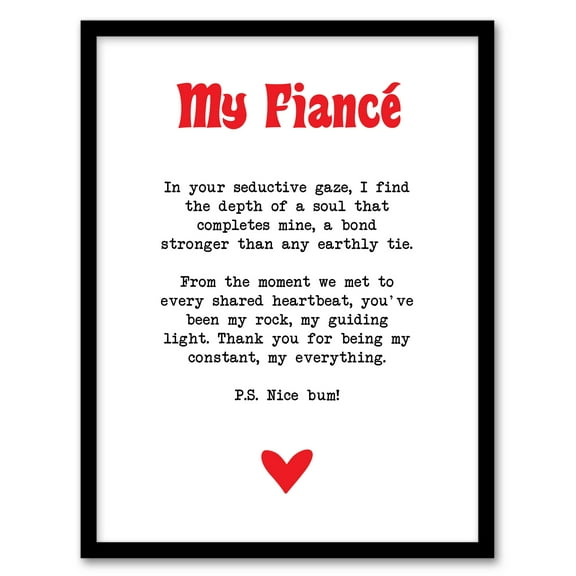 Artery8 Love Poem My Everything Fiancé Romantic Poetry Bedroom Art Print Framed Poster Wall Decor 12x16 inch