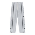 thumbnail image 5 of LEKWK Mens Basketball Sweatpants Tear Away Snap Elastic Waist Track Pants Baggy Loose Fit Casual Post Surgery Trousers Workout Running Gym Activewear, 5 of 7