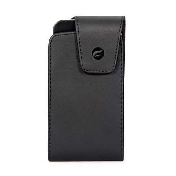 Premium Black Leather Case Cover Protective Pouch Holster Swivel Belt Clip Q3X for Nokia Lumia Icon - Pantech Perception - Samsung Galaxy J3 V, S3 S4 Active (GT-i9295)