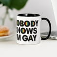 thumbnail image 4 of CafePress - Nobody Knows I'm Gay Mug - 11 oz Ceramic Mug - Novelty Coffee Tea Cup, 4 of 6