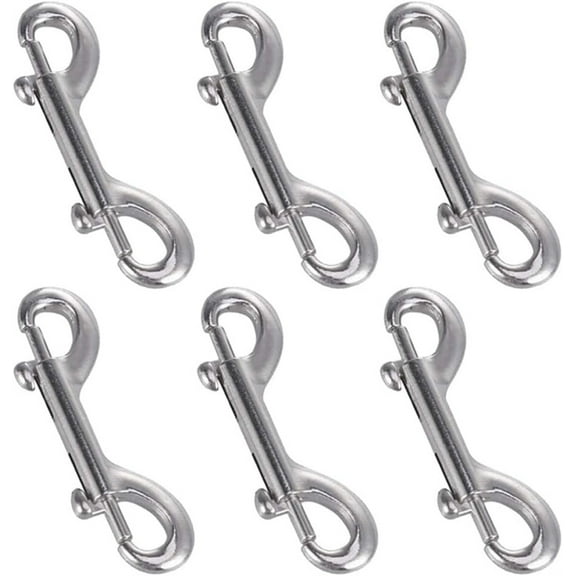 6 Pcs Zinc Alloy Double Metal Clips,Happon Double Ended Bolt Snaps Hooks,Heavy Duty Trigger Snap for Dogs Leashes/Water Bucket/Horse Feed/Hammocks