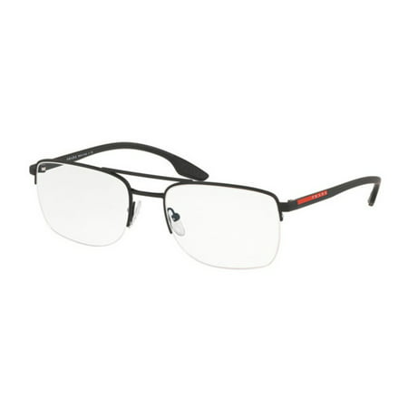 Prada Men's Black Square Eyeglass Frames PR PS51MV DG01O1 53