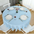 thumbnail image 2 of FOLINS&HOME Baby Blue Round 60 Inch Tablecloth - Light Blue Waterproof & Wrinkle Free Heavy Duty Washable Polyester Table Cloths for Party, Banquet, Dining - Circle/Circular, 2 of 8