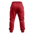 thumbnail image 5 of Resicozy Joggers for Men with Pockets Fleece Casual Sweatpants Fashion Solid Drawstring Elastic Waist Athletic Pants Red 5XL, 5 of 7