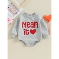 thumbnail image 2 of SUNSIOM Barboteuse Bébé Saint-Valentin Manches Longues Col Rond Imprimé Lettre Combinaison Garçon Fille, 2 of 8