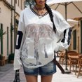 thumbnail image 4 of See Through Jersey for Women V Neck Long Sleeve See Through Jersey Sports Number Tops Streetwear for Sports imaginative, 4 of 6