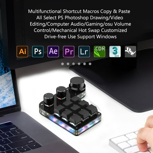 Teclado mecánico RGB DIY Teclado mecánico multifuncional para PS Photoshop