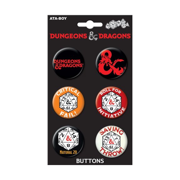 Dungeons & Dragons Six Button Set New