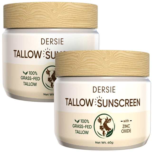 Protector solar de sebo de ternera Dersie con óxido de zinc (paquete de 2 unidades), 100 ml