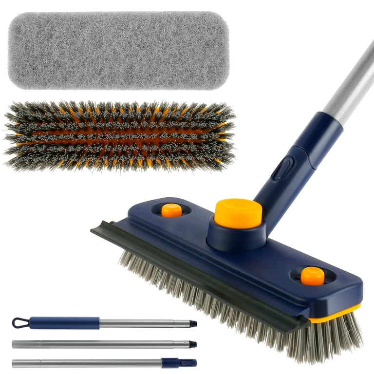 3 in 1 Bathroom Cleaning Brush with wiper Long Handle Tile Cleaner