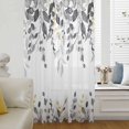 thumbnail image 5 of Grey Eucalyptus Sheer Curtains 45 Inches Long, Watercolor Spring Weeping Botanical Light Filering Curtains, Breathable Simi Curtain Privacy Drapes for Kitchen Bathroom Small Window Treatment, 5 of 9