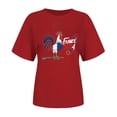 thumbnail image 4 of TSADFHJI Hauts de Fête de Noël pour Femmes, T-Shirt Imprimé Décontracté à Manches Courtes, Blouse Ample, S Rouge, 4 of 5