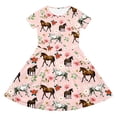 thumbnail image 3 of Shinyii Dresses for Girls Horse Print Short Sleeve Dress Summer T-Shirt Dress, Sizes 4-14, 3 of 3
