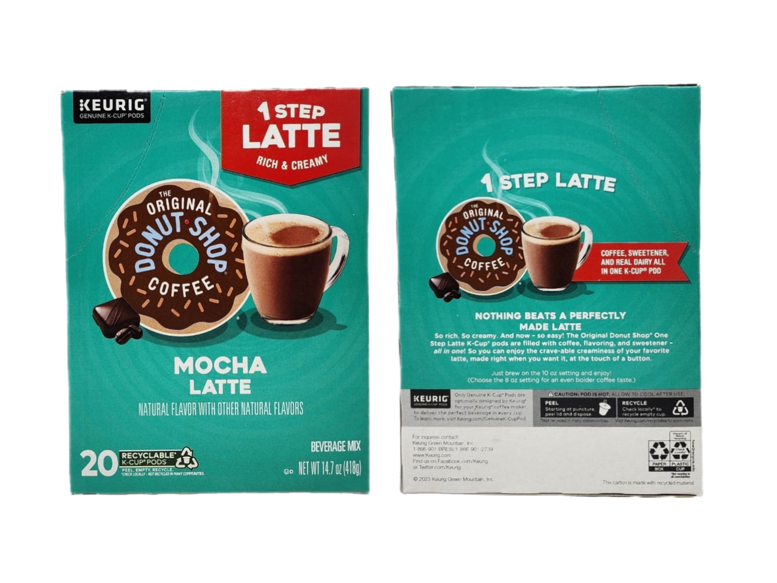 The Original Donut Shop Mocha and Vanilla Latte K Cups Variety Pack, 20 K Cups Each