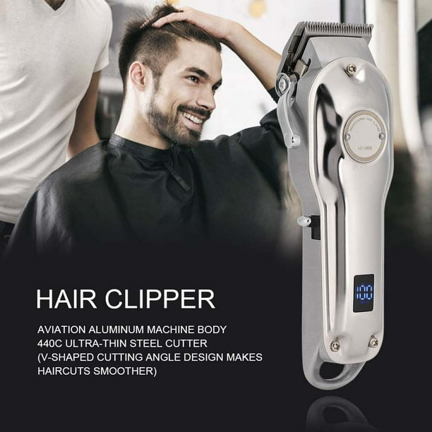 Cortadora de pelo electrica profesional cortadora de pelo Maquina para cortar cabello enchufe estadounidense 100 240V plateado Walmart en linea