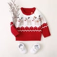 thumbnail image 4 of Christmas Baby Girls Boys Sweaters Coat Kids Knitting Pullovers Autumn Winter Tops Baby Boys Girls Cartoon Long Sleeve Sweaters, 4 of 7