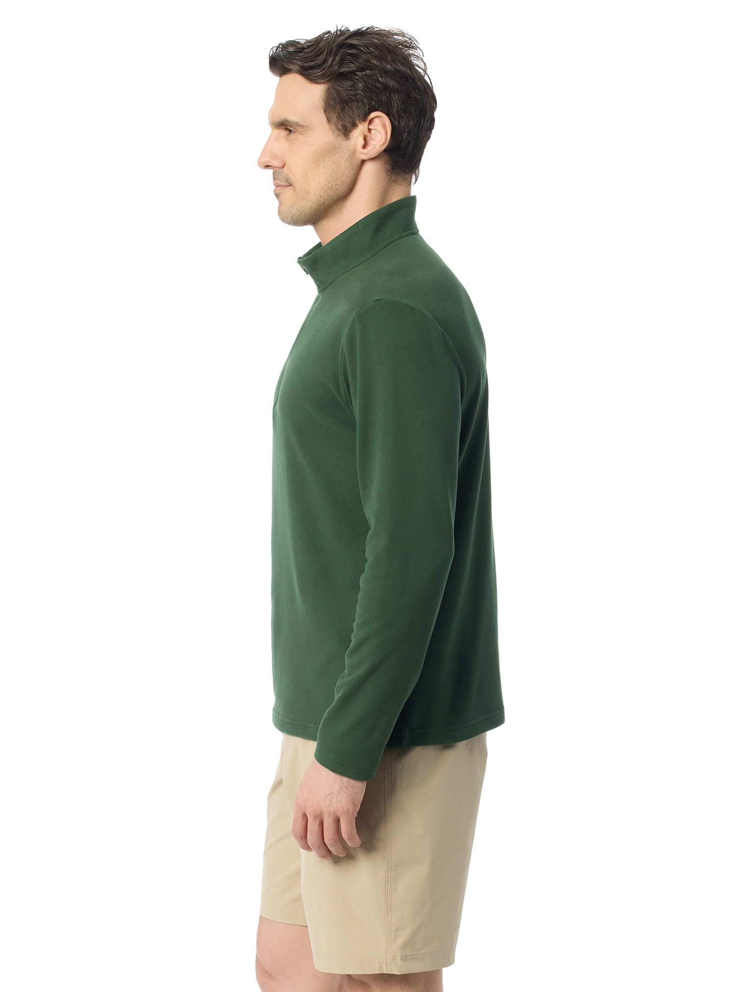 Bass & Co Men's & Big Men's Pro-Sueded Quarter Zip Heathered Pullover, Sizes S-XXXL