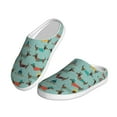 thumbnail image 2 of Daiia Dachshund Dog Puppy Print Women’s Fuzzy Slippers Memory Foam Lightweight House Shoes Cozy Loafer Flannel House Shoes-46/47, 2 of 7