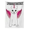 thumbnail image 3 of Ambesonne Unicorn Cat Tablecloth Rectangular Table Cover, Urban Fantasy Art, 52"x70", Pink Black, 3 of 4