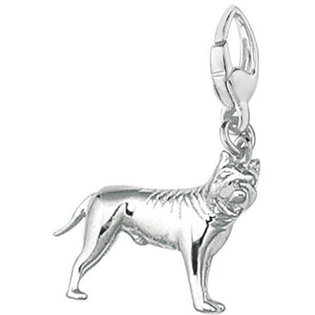 Women's Sterling Silver American Pit Bull Terrier Dog Clip-On Charm
