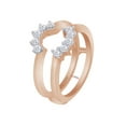 thumbnail image 4 of Round Cut White Cubic Zirconia Solitaire Enhancer Guard Ring 14K Rose Gold Ring Size - 11.5, 4 of 5