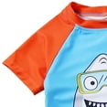 thumbnail image 3 of GYRATEDREAM Boys Two Piece Rash Guard Swimsuits Short Sleeve Rash Guard and Swim Trunks Outfit Set Toddler to Little Kid,Size 3-4 Years, 3 of 9