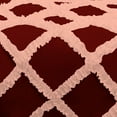 thumbnail image 4 of 1 Piece Luxury Two Tone Diamond Ruffle Pattern Comforter Super Soft, All Season 800 Thread Count, 100% Egyptian Cotton, Oversized Super King Size Burgundy-Peach Color, 4 of 4