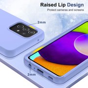 LeYi for Samsung A52 Case, Galaxy A52 5G Case with [2 x Tempered Glass Screen Protector & Lens Protector], Full-Body Shockproof Soft Liquid Silicone Protective Case for Galaxy A52 5G, Violet