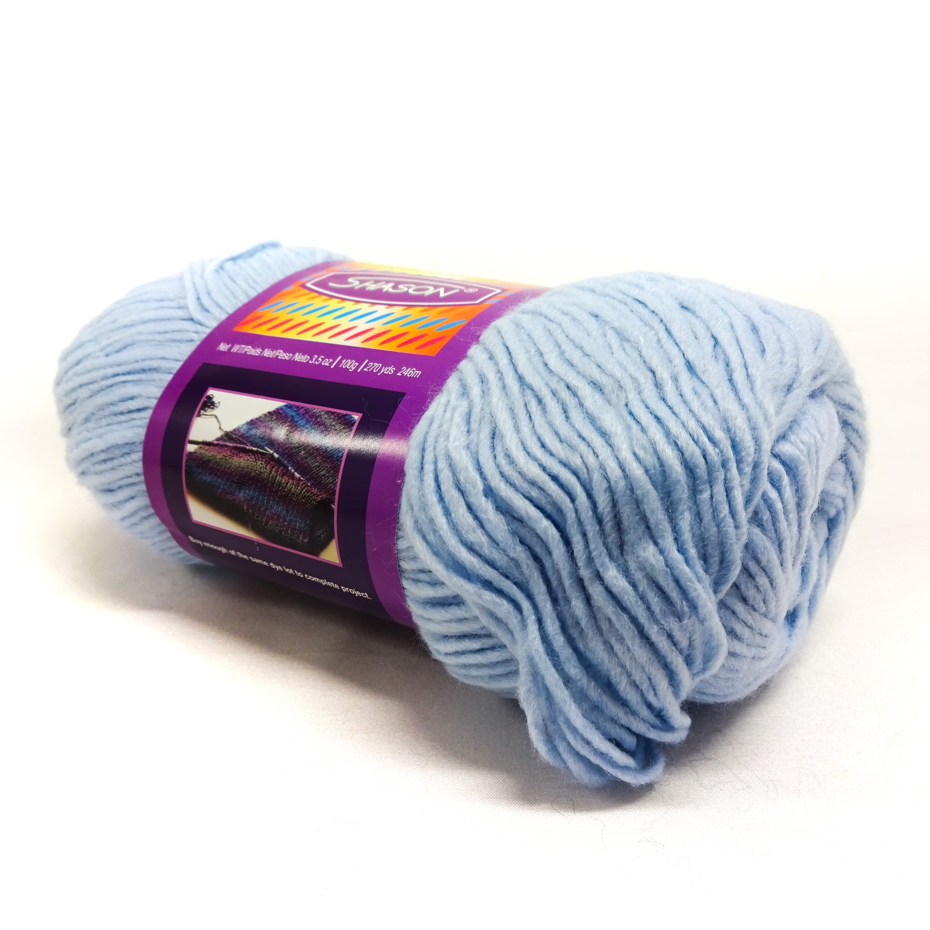 Shason Textile (8-Pack) Super Soft Acrylic Yarn, Baby Blue