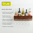 thumbnail image 2 of True Wall Mounted Wine Shelf & Stemware Rack, Wooden Wine Rack, Holds 5 Bottles & 6 Wine Glasses, 2 of 5
