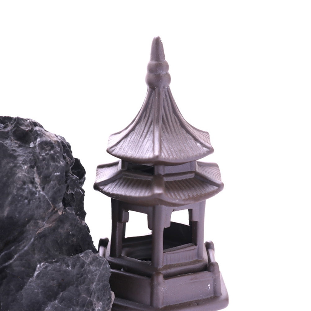 2 pcs  Decorative Pavilion Model Adornment Fish Tank Ornament Aquarium Accessory
